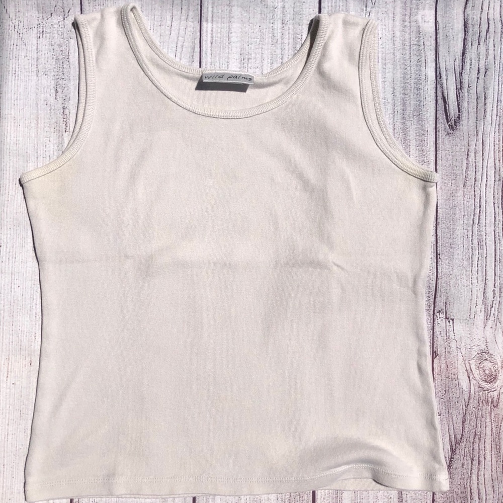Wild Palms tan cotton tank top